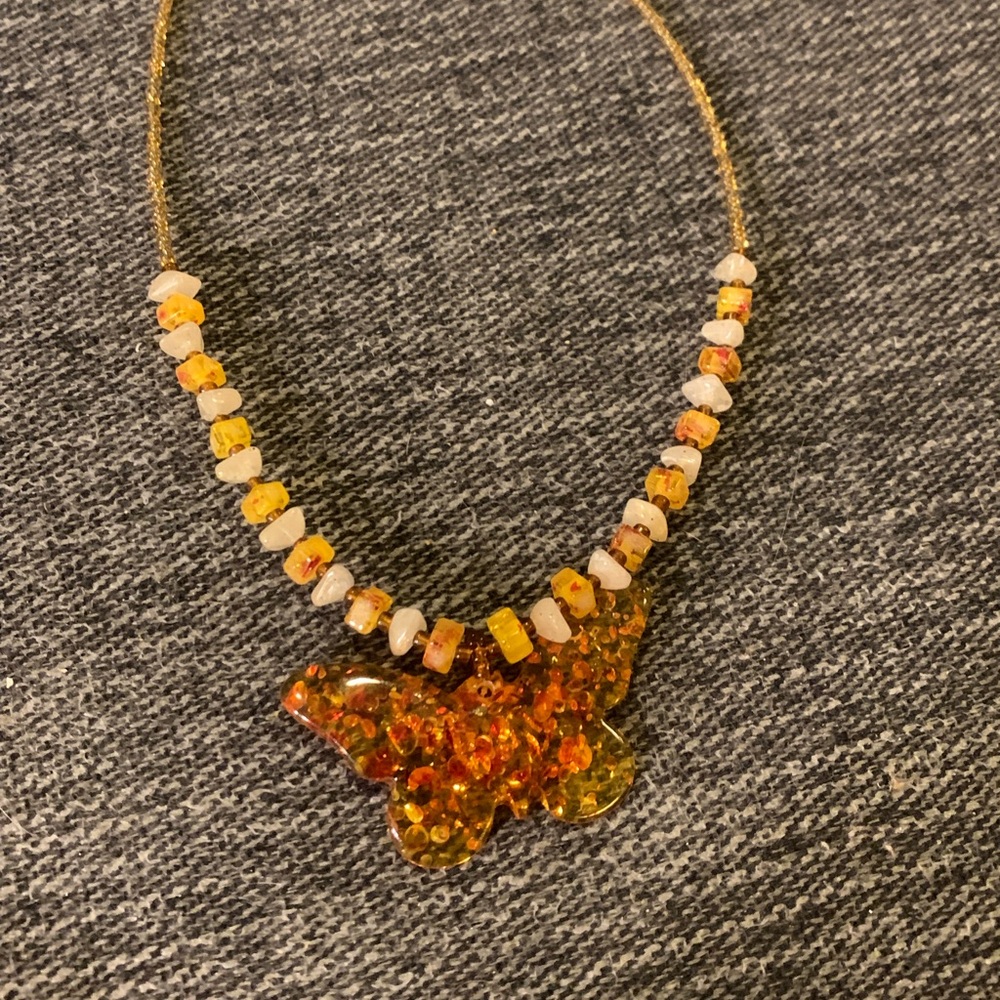 Amber Butterfly Necklace